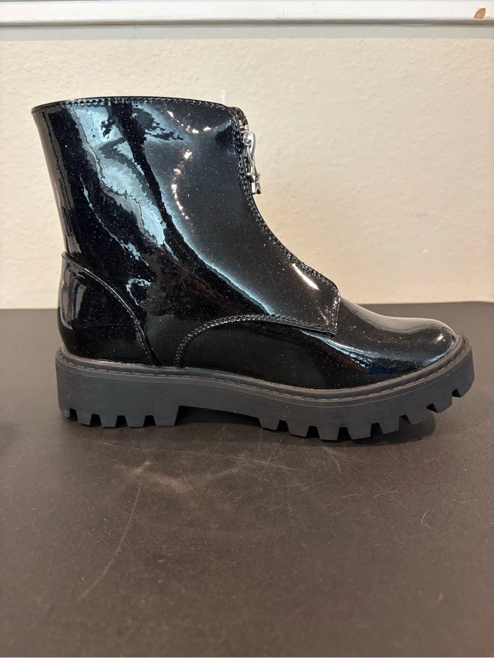 Art Class Myra Chelsea Combat Boots Sparkle Black Several Youth Sizes Available